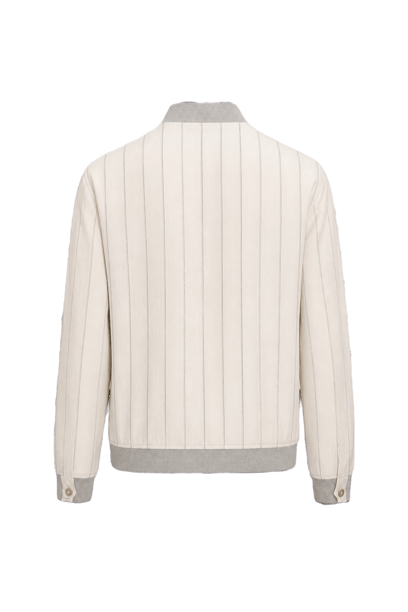 1980s Light Beige Cotton Blend Jacket - Back View