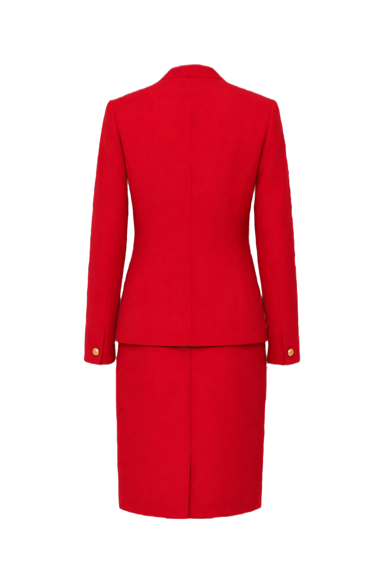 1980s Red Wool Blazer - Back View