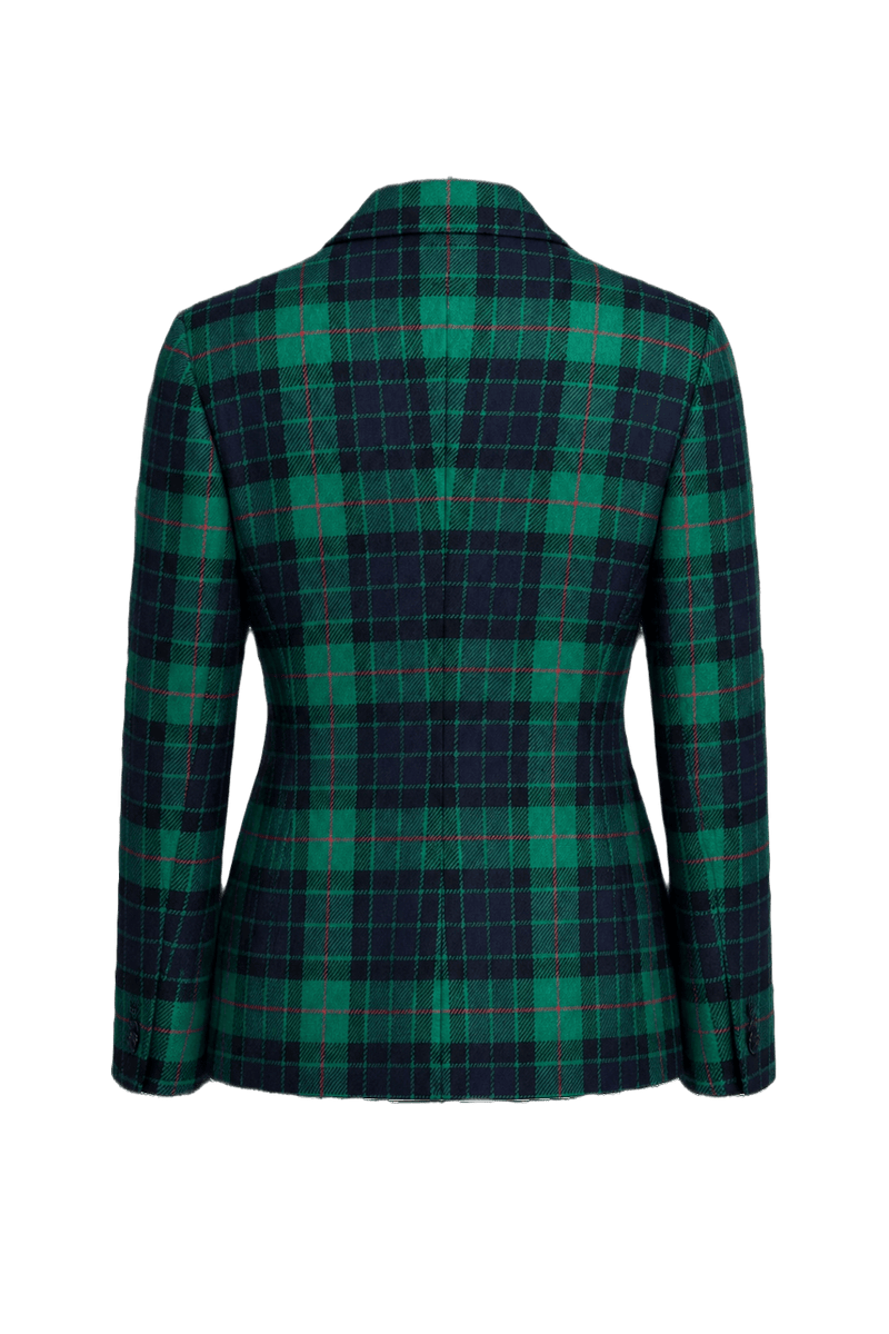 1970s Green Wool Blazer - Back View