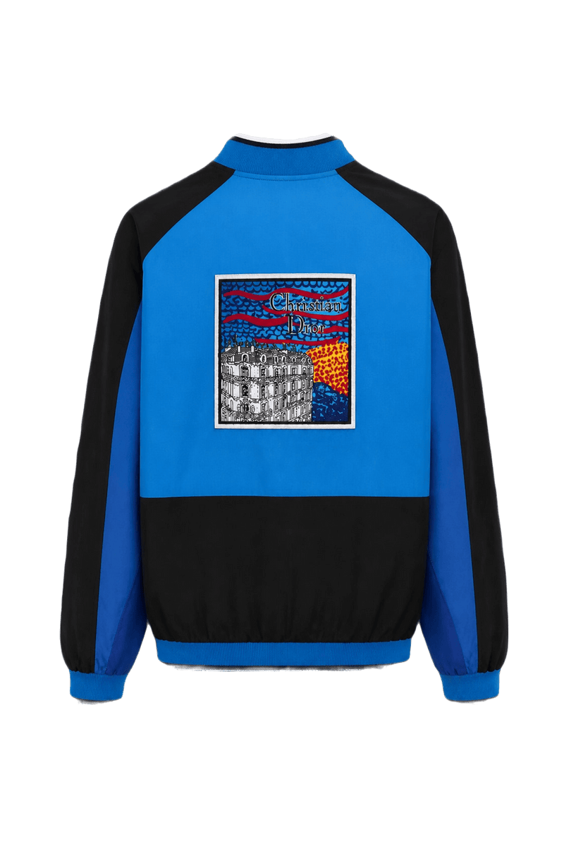 1980s Turquoise Nylon Jacket - Back View