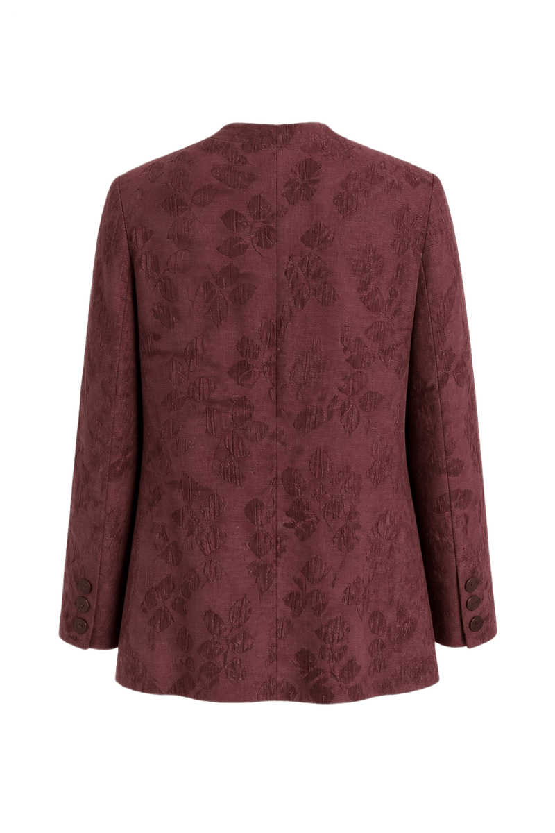 1980s Brown Cotton Blend Jacket - Back View