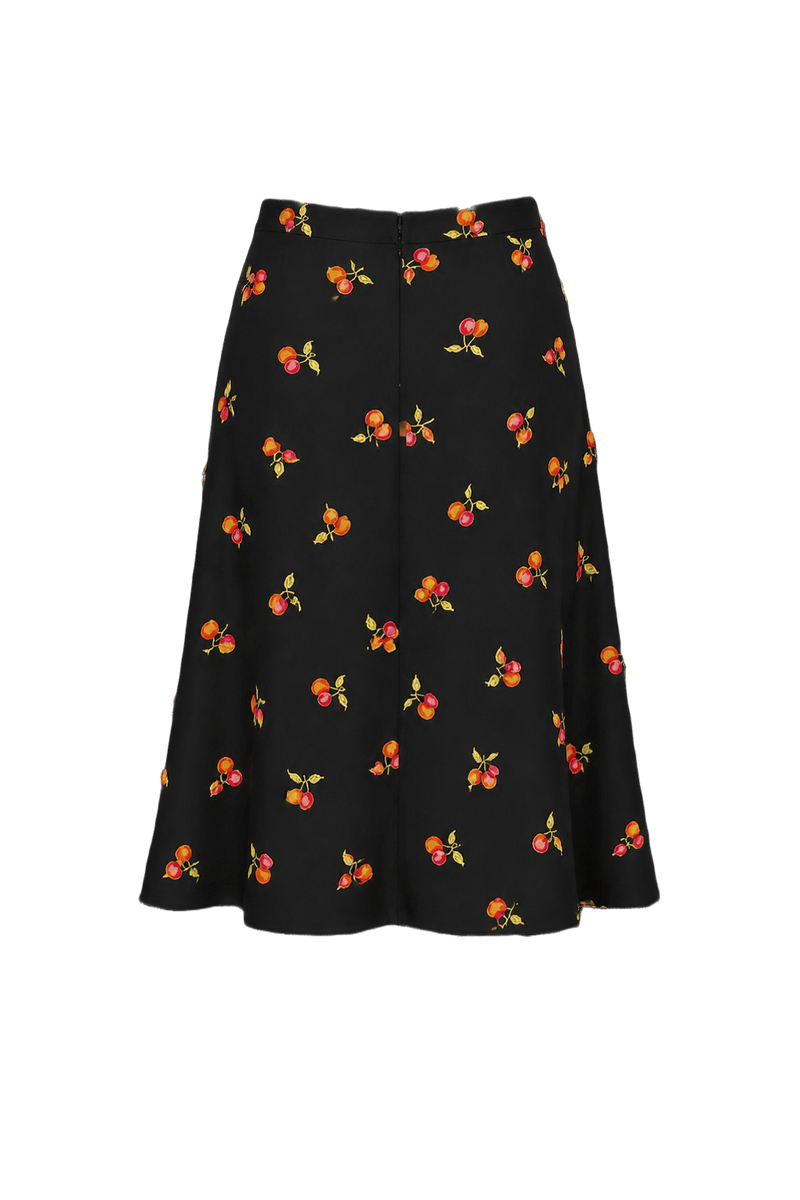 1990s Black Polyester Blend Skirt - Back View
