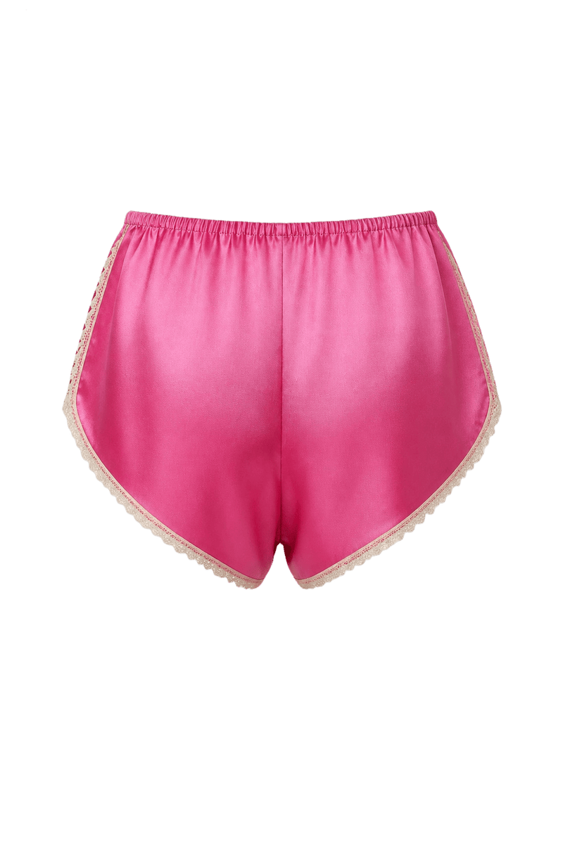 1990s Pink Silk Shorts - Back View