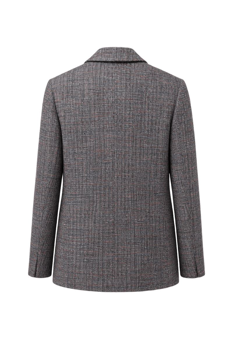 1980s Gray Wool Blend Blazer - Back View