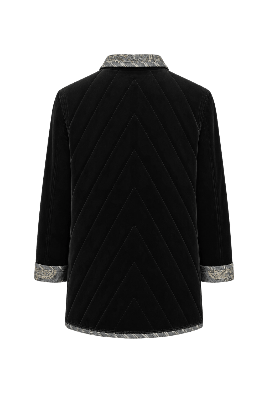 1990s Black Velvet Jacket - Back View