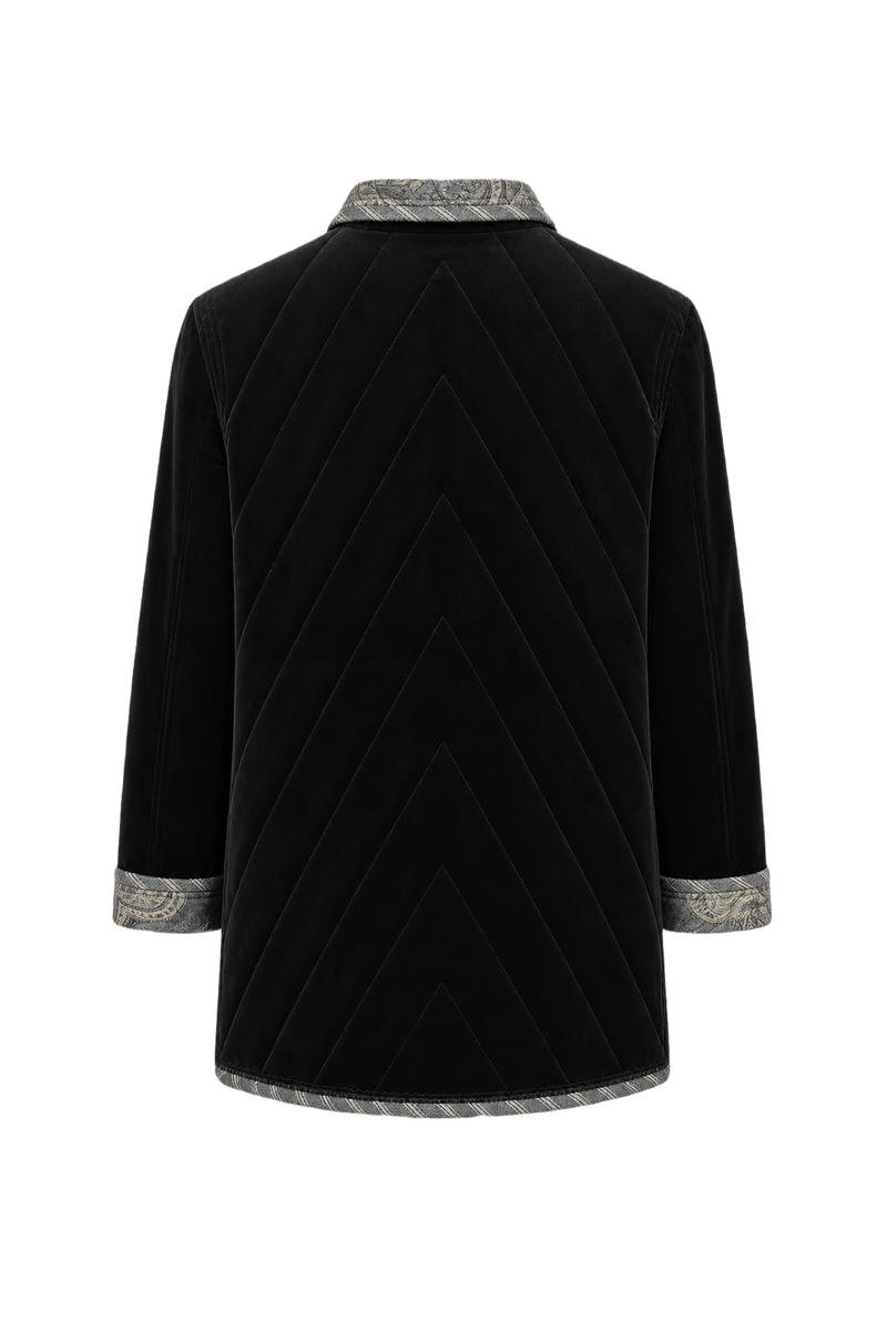 1990s Black Velvet Jacket - Back View