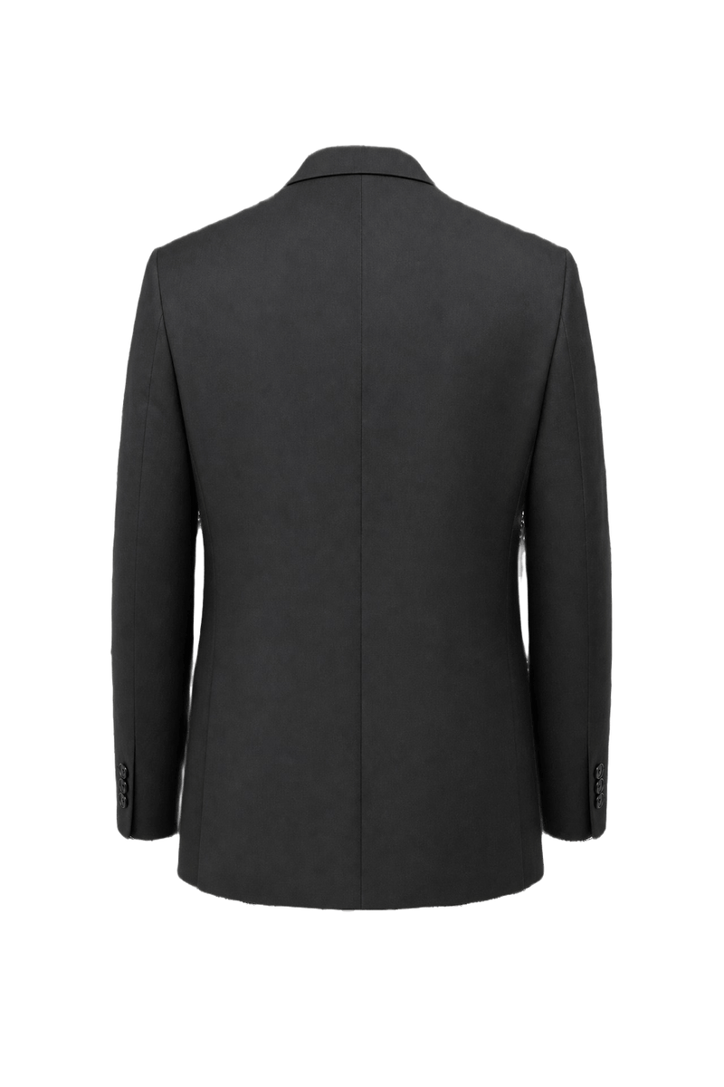 1980s Black Wool Blend Blazer - Back View