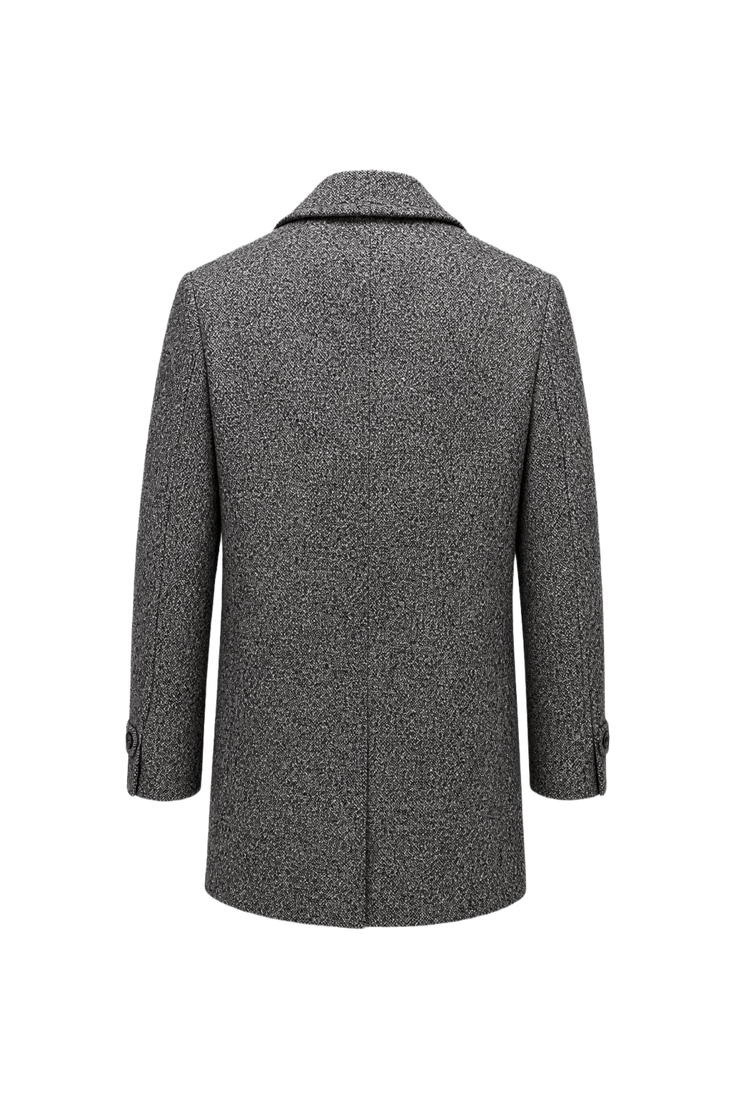 1990s Grey Wool Blend Coat - Back View