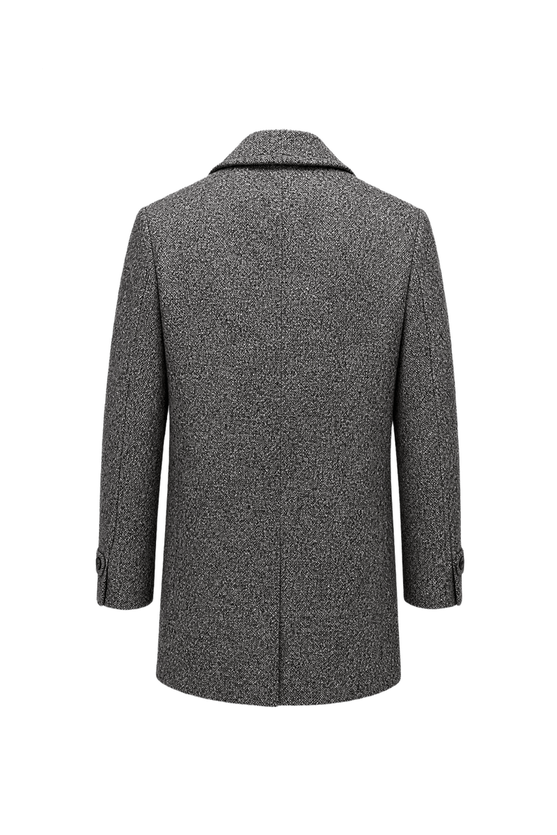 1990s Grey Wool Blend Coat - Back View
