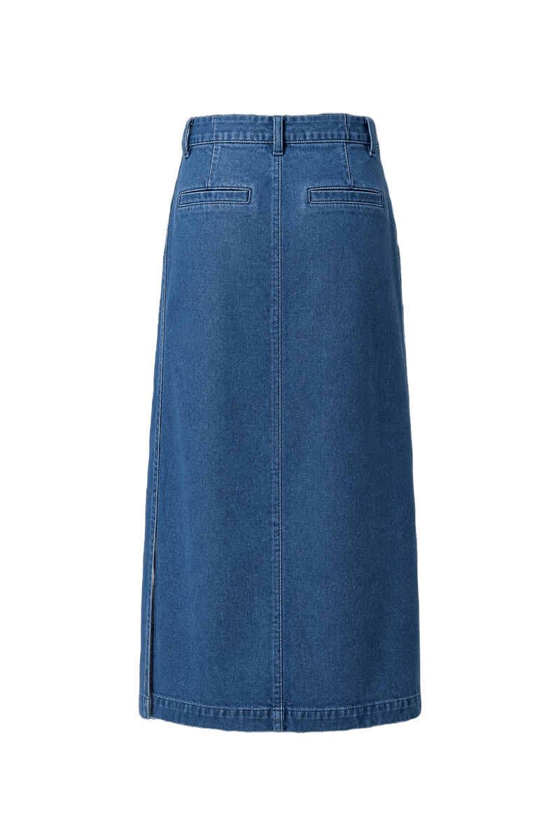 1990s Blue Denim Skirt - Back View