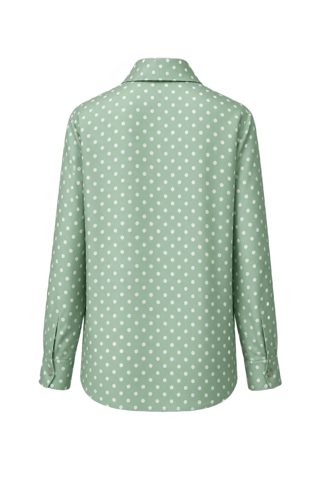 1970s Mint Green Polyester Shirt - Back View