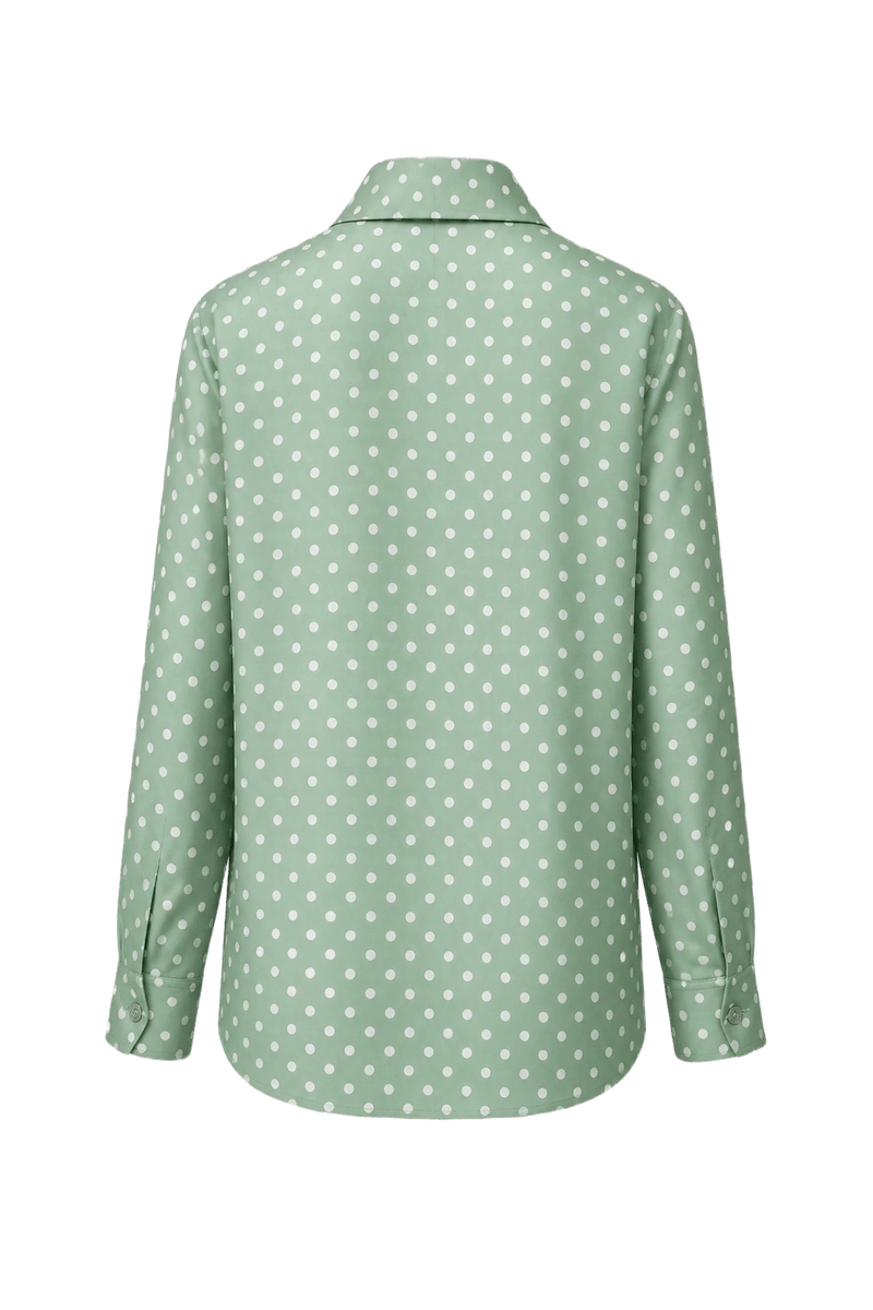 1970s Mint Green Polyester Shirt - Back View