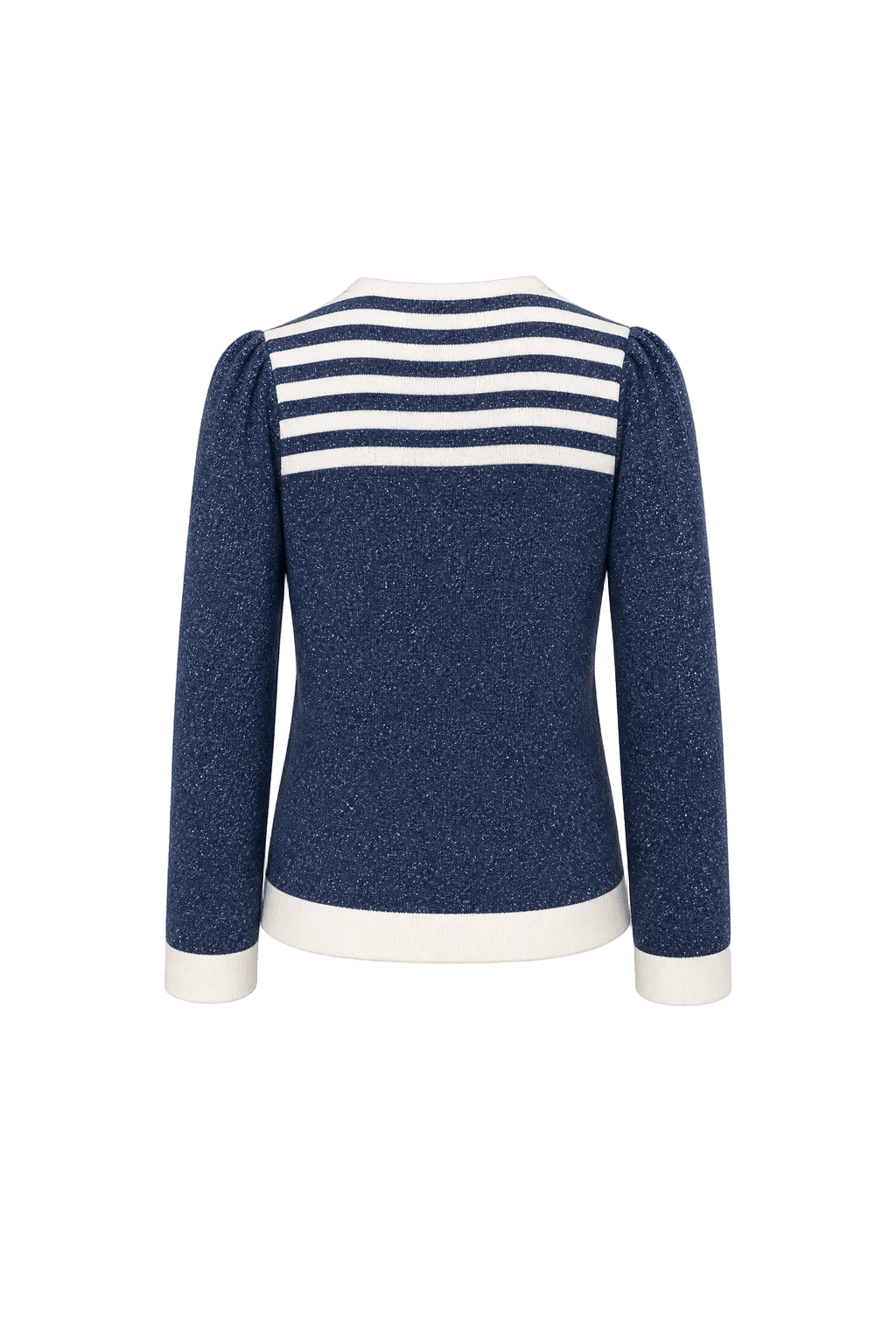 1980s Navy Blue Wool Blend Sweater - Back View