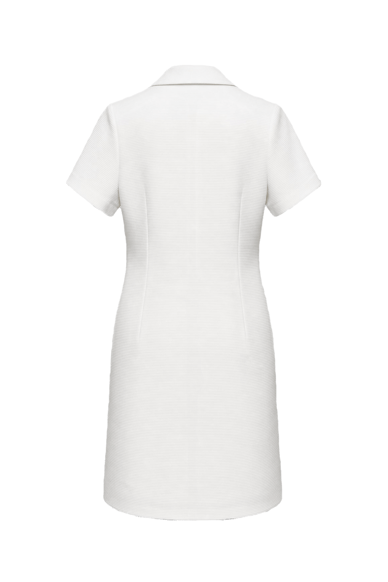 1960s White Dacron Shift Dress - Back View