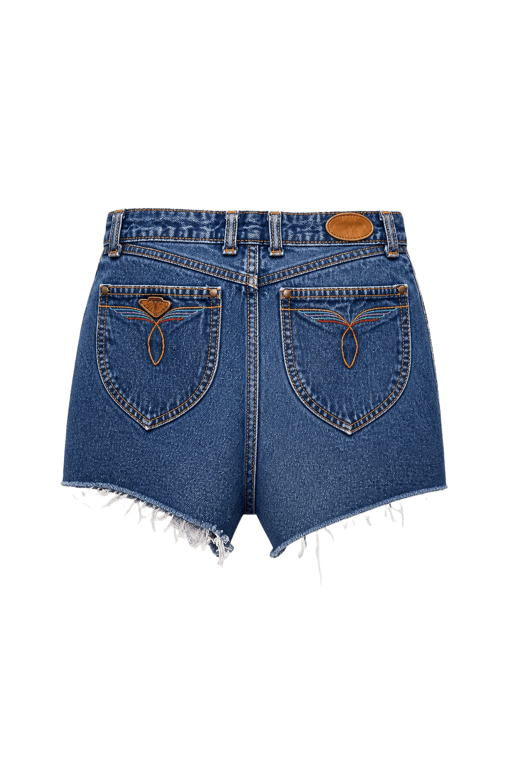1980s Blue Denim Womens Shorts - Back View