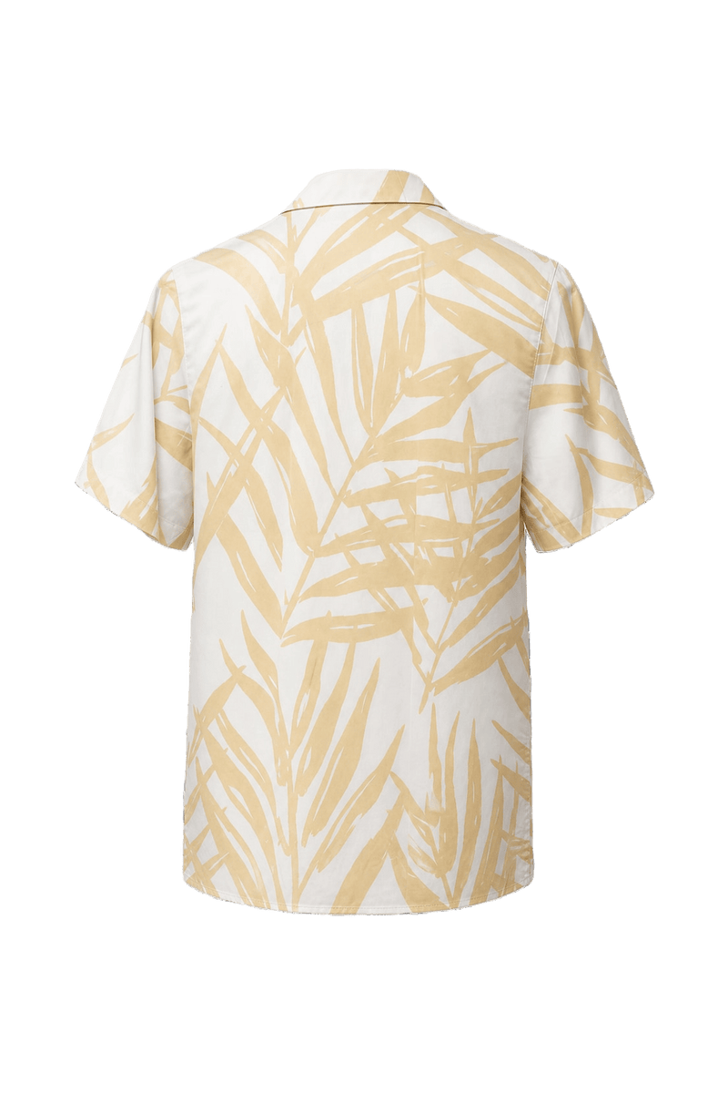 1990s Beige Cotton Hawaiian Shirt - Back View