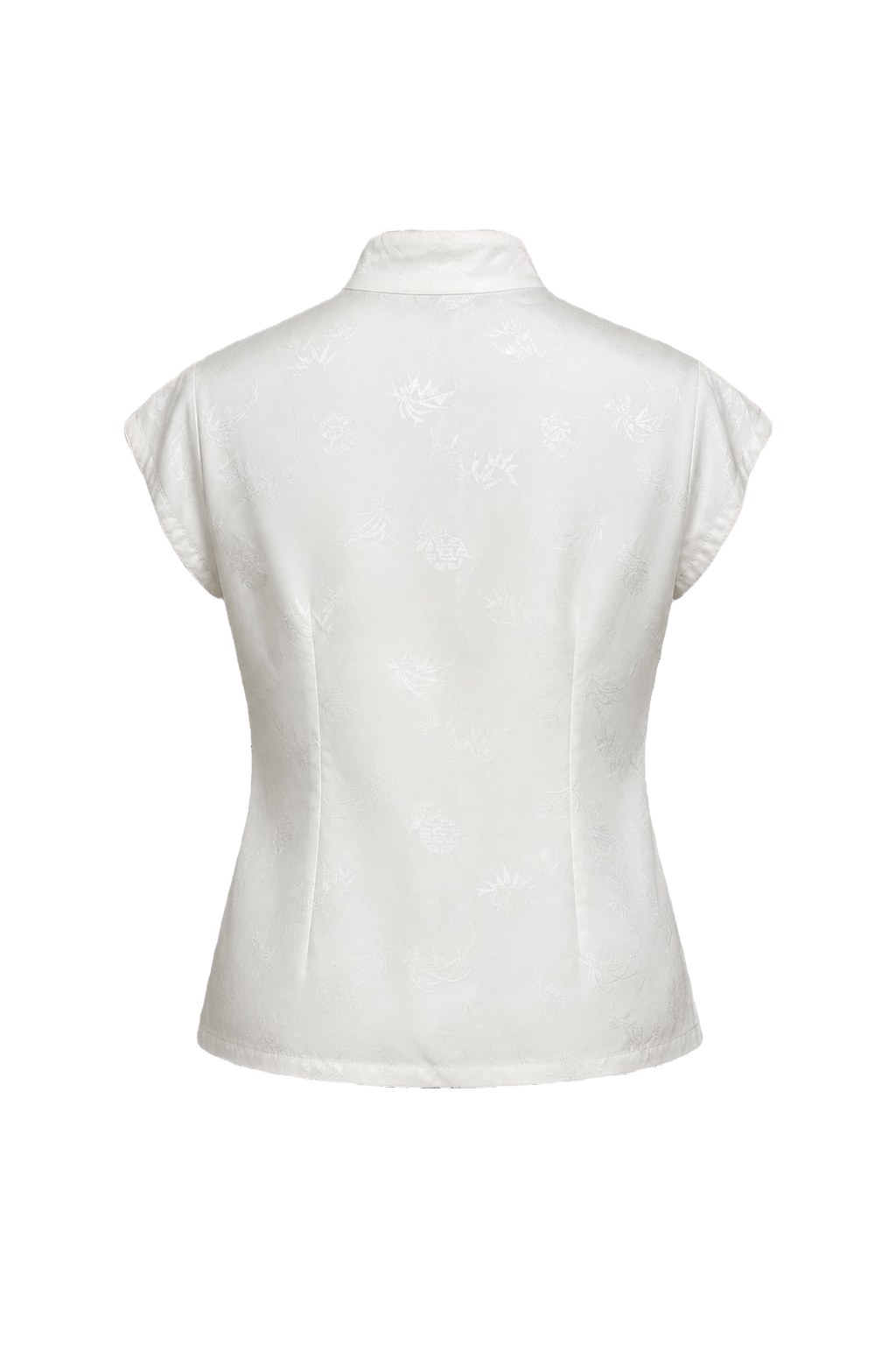 1950s Ivory Silk Blouse - Back View
