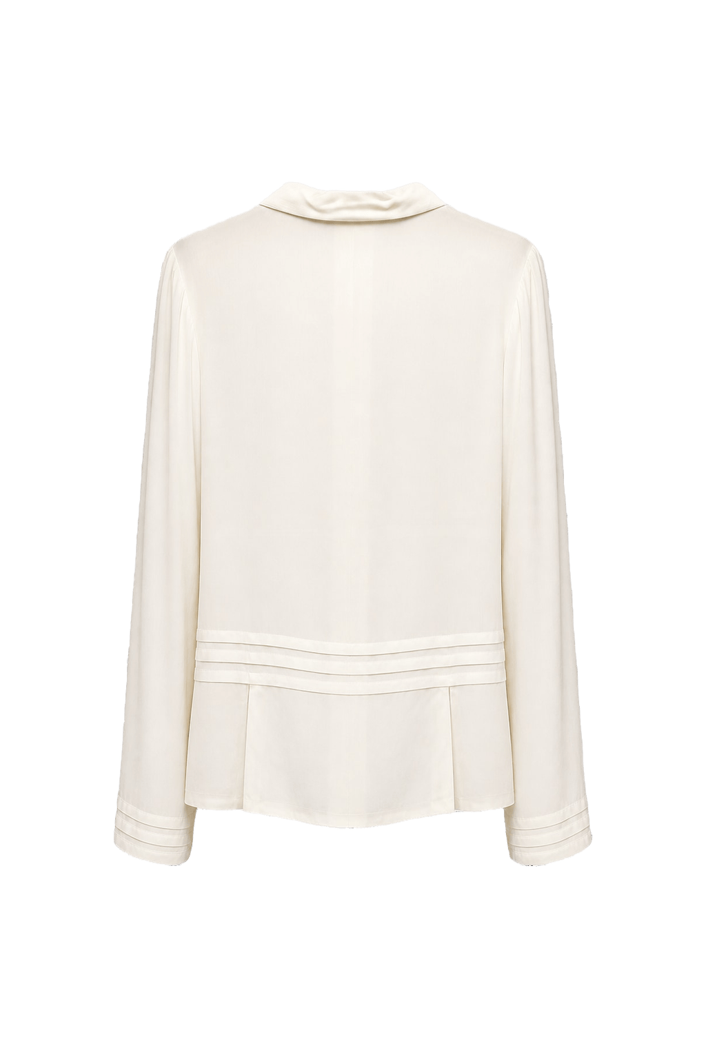 2000s Cream White Rayon Blouse - Back View