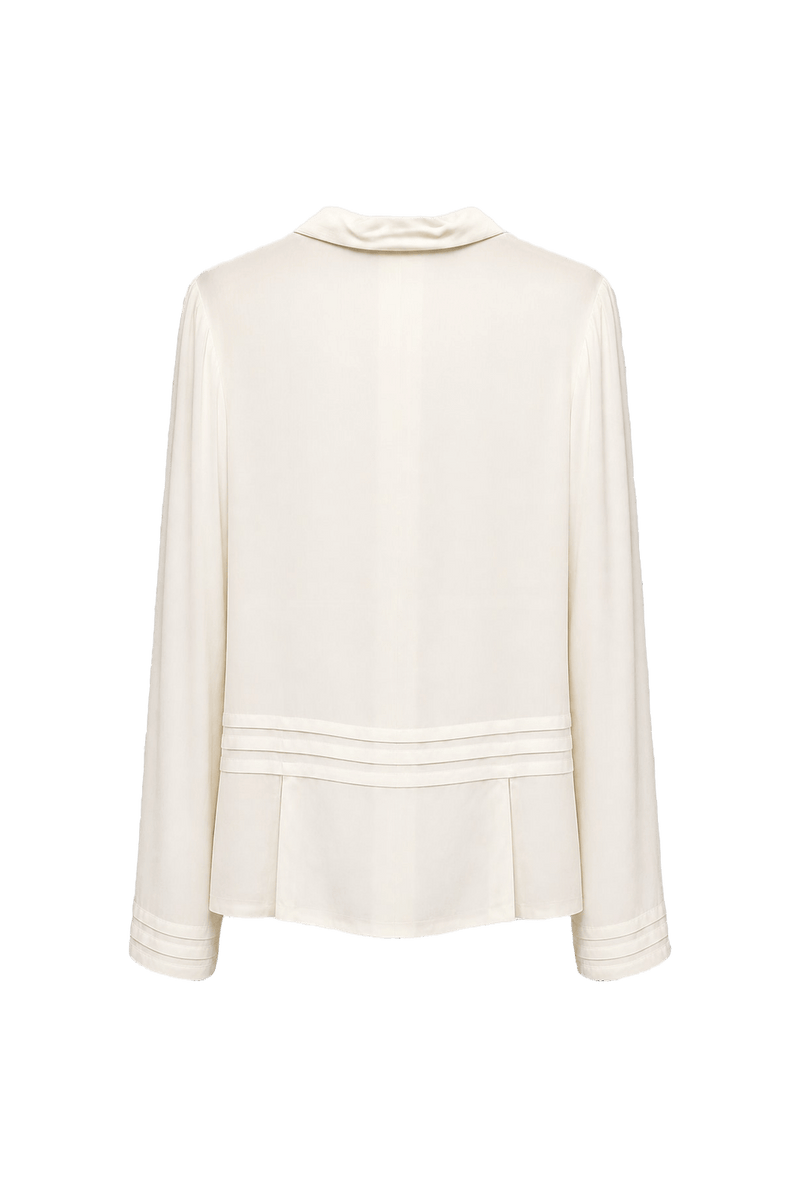 2000s Cream White Rayon Blouse - Back View