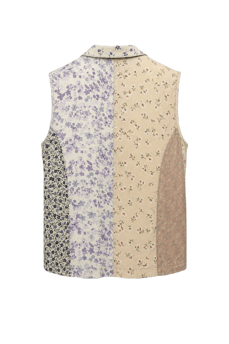 1990s Cream Rayon Vest - Back View