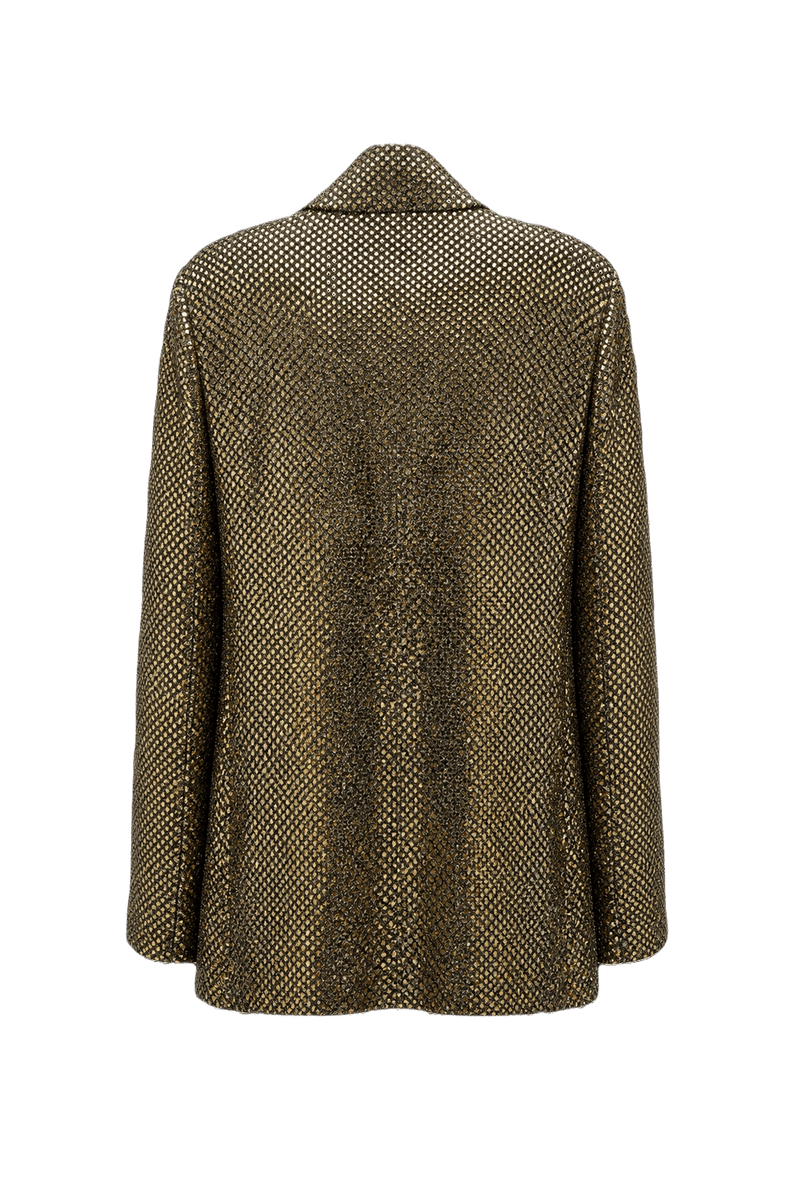 2000s Gold Polyester Jacket - Back View