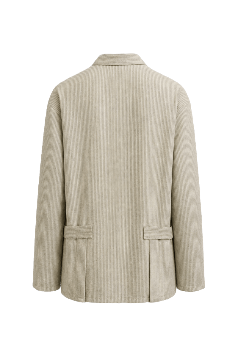 1990s Beige Linen Jacket - Back View