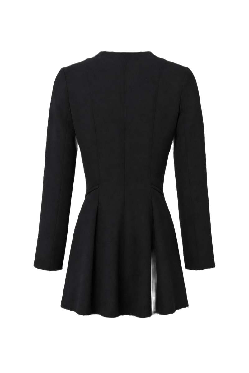 1990s Black Rayon Blouse - Back View