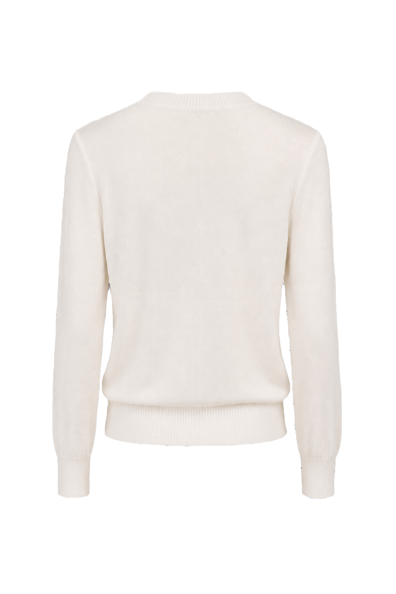 1980s Ivory Silk Blend Sweater - Back View
