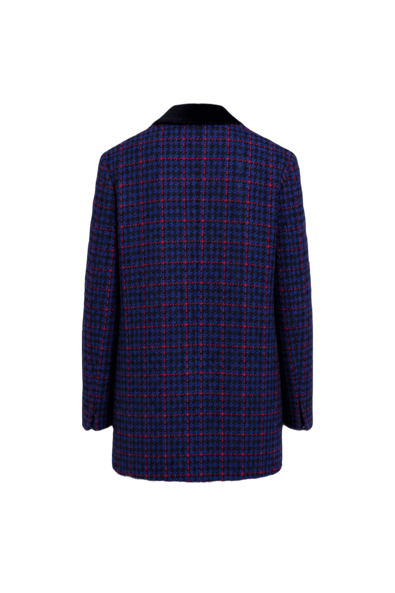 1970s Blue Wool Blazer - Back View