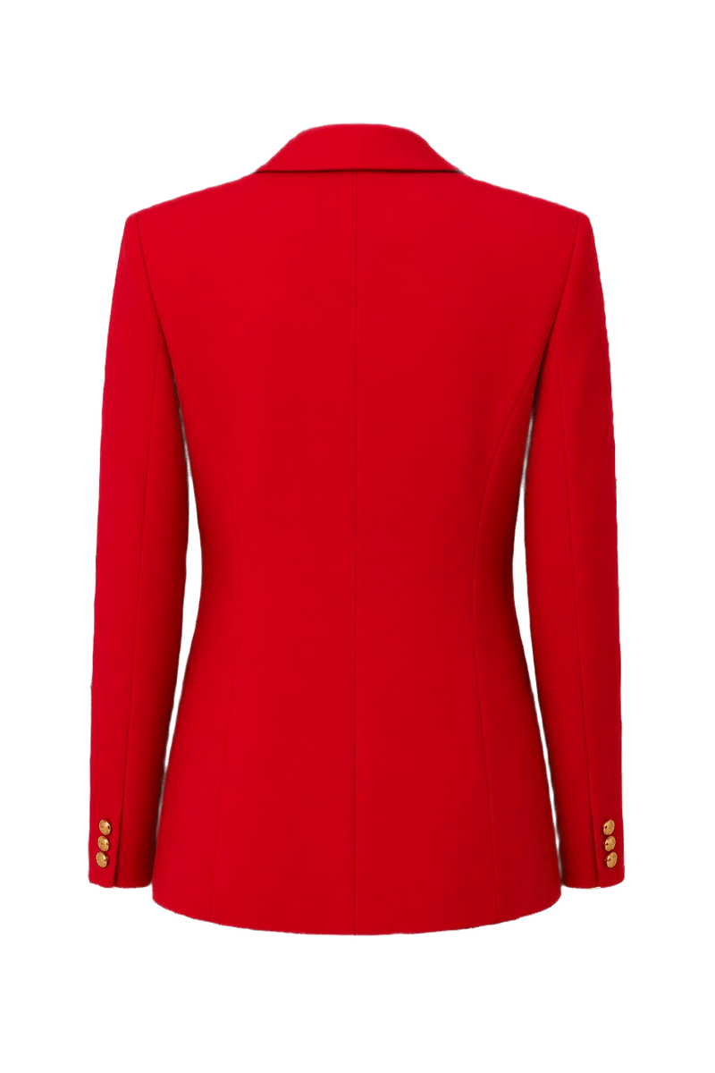 1980s Red Polyester Blazer - Back View