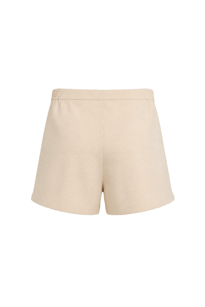 1980s Pale Beige Cotton Blend Shorts - Back View