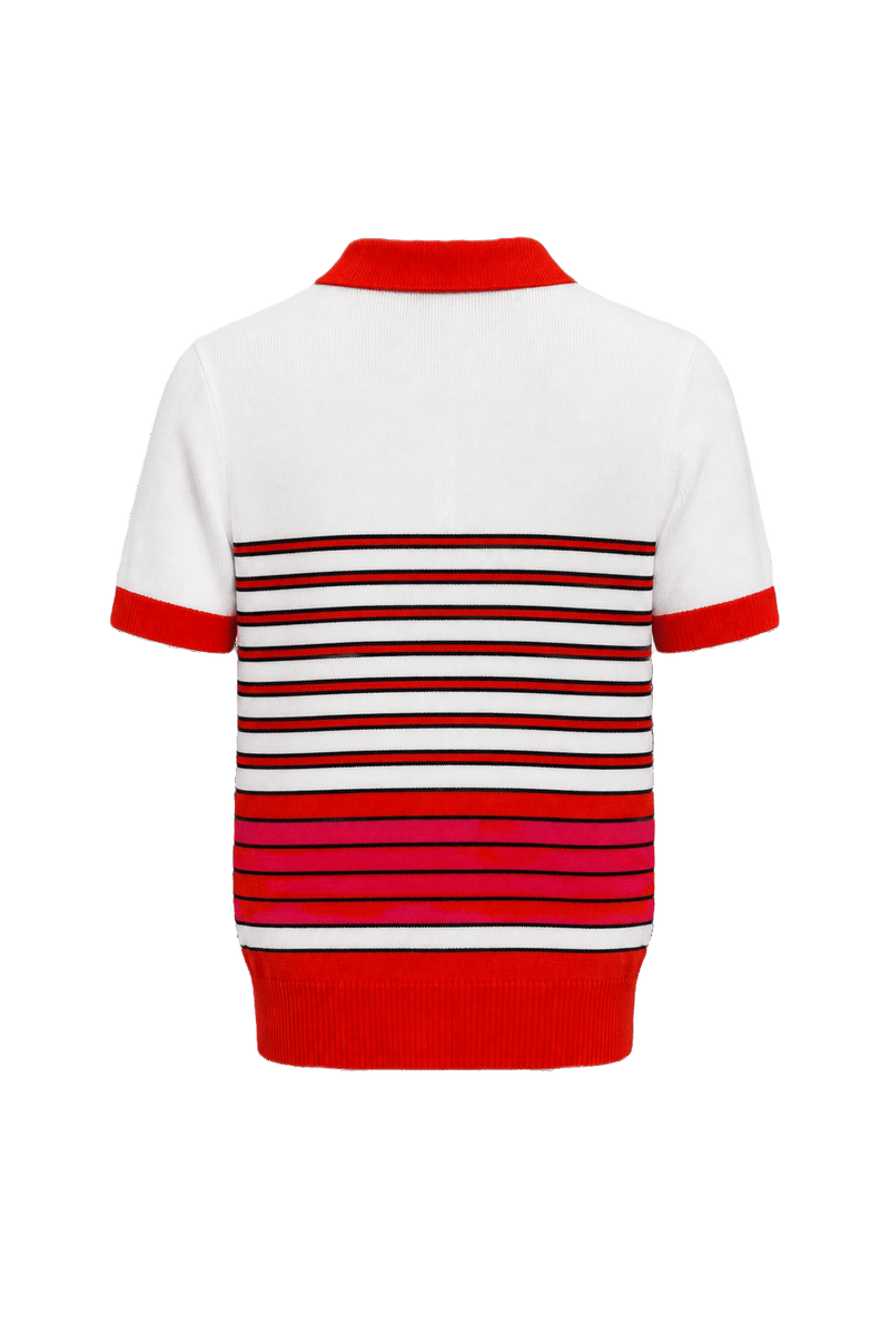 1980s Red Cotton Blend Polo - Back View