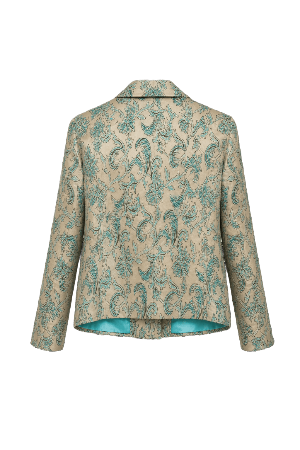 1980s Beige Silk Blend Jacket - Back View