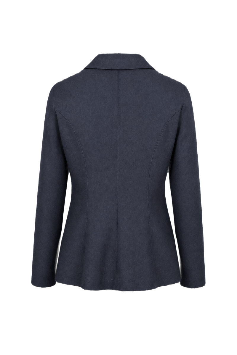 1990s Dark Blue Linen Blend Jacket - Back View