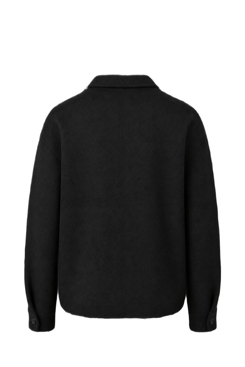1990s Black Wool Blend Jacket - Back View