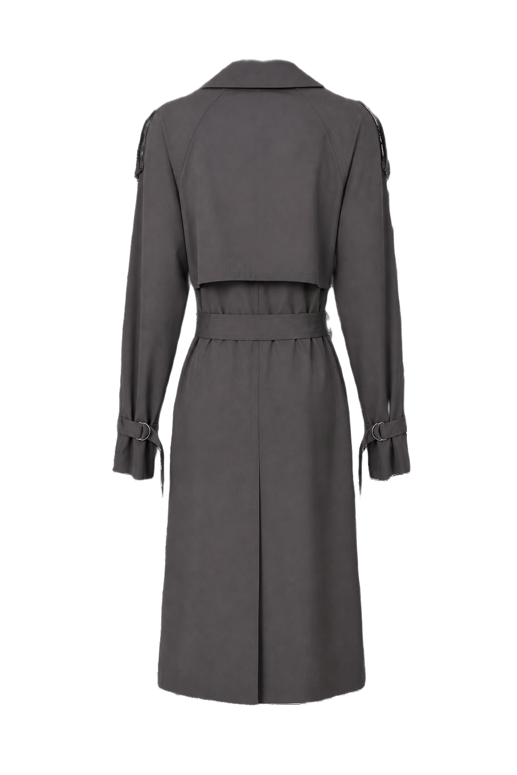1980s Gray Cotton Blend Trench Coat - Back View