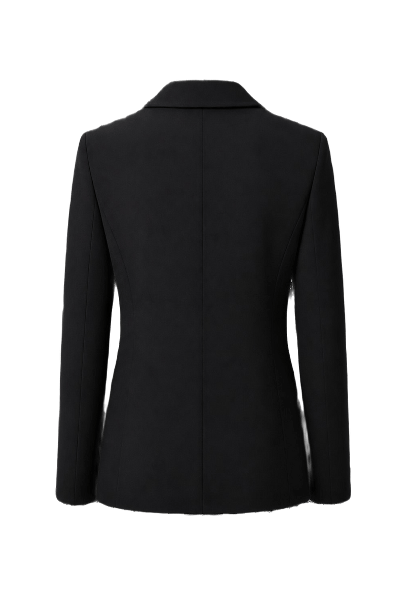 1990s Black Wool Blend Blazer - Back View