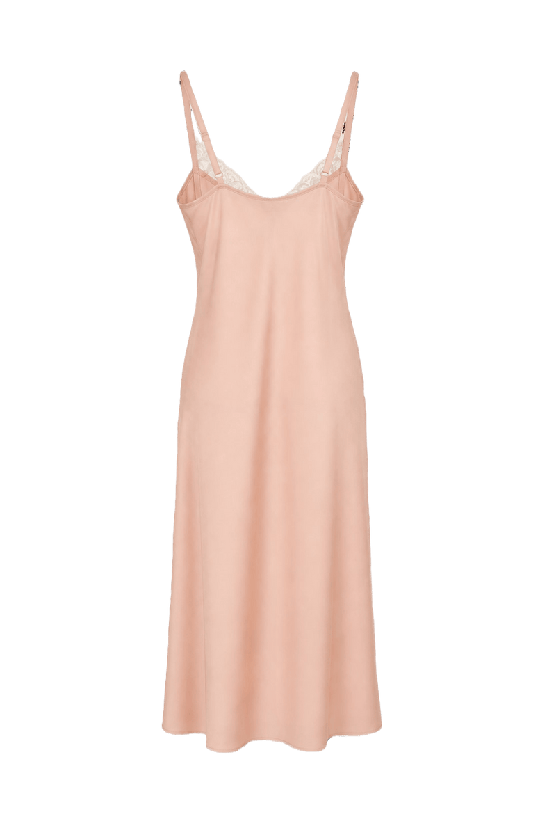 1990s Pale Pink Silk Slip Dress - Back View