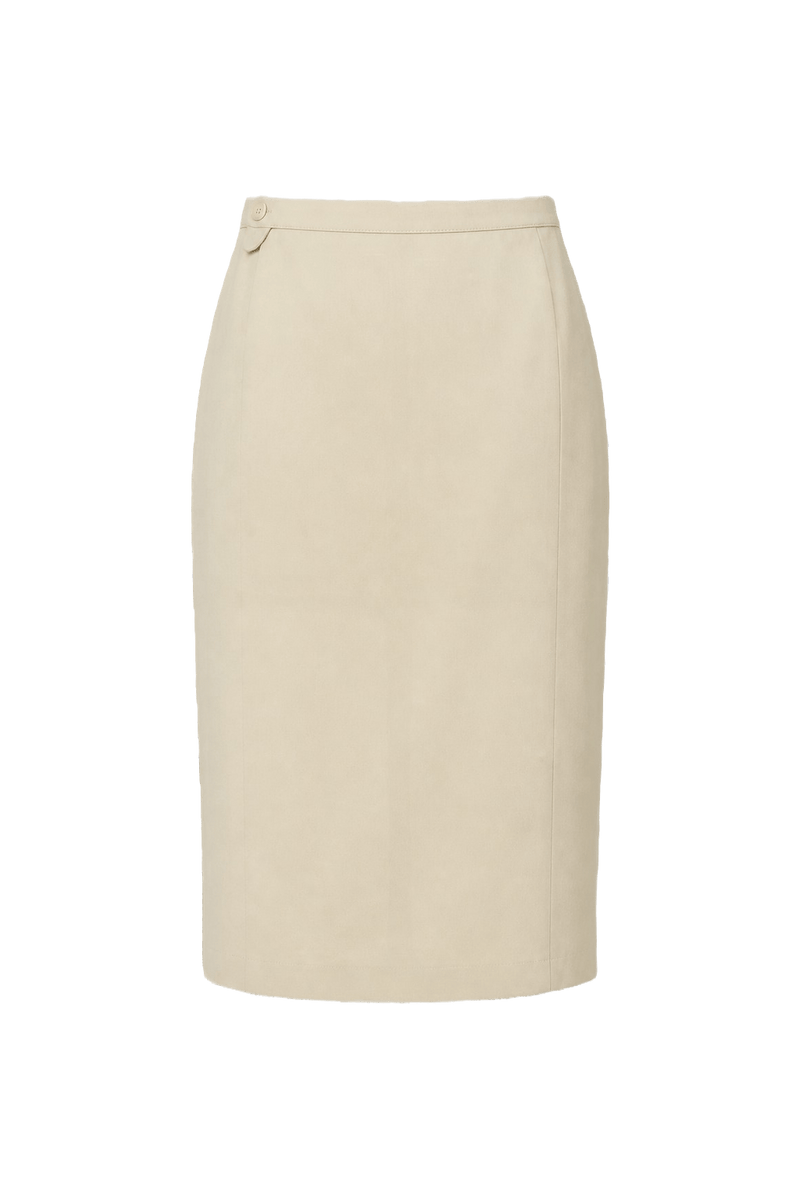 1990s Cream Cotton Blend Skirt - Back View
