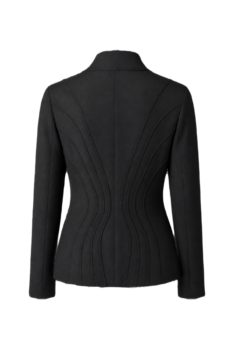 1980s Black Wool Blend Jacket - Back View