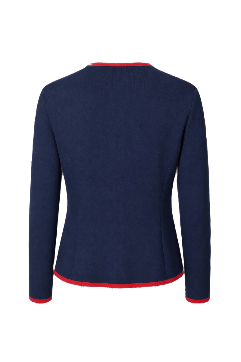 1980s Navy Blue Wool Blend Blazer - Back View