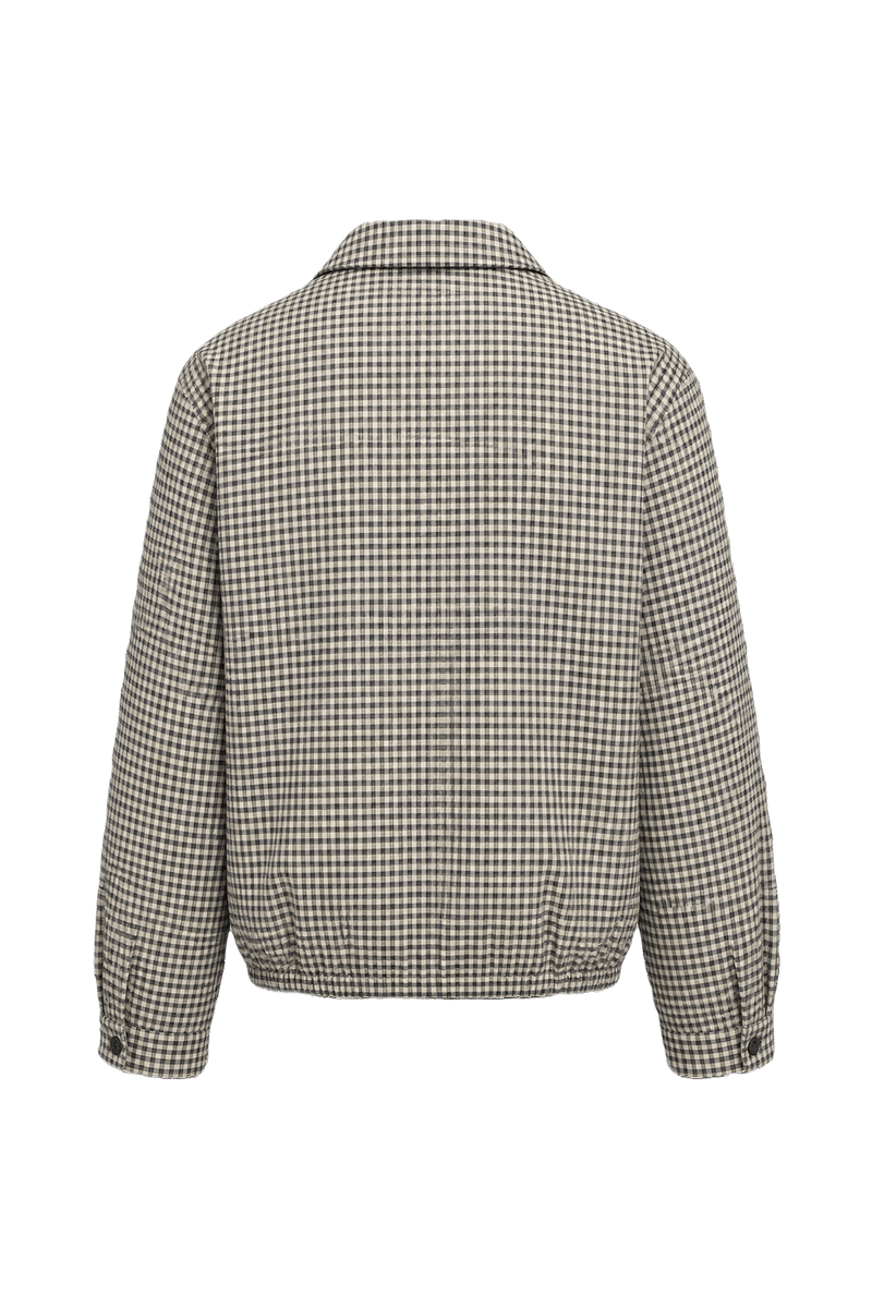 1980s Black and White Cotton Blend Jacket - Back View