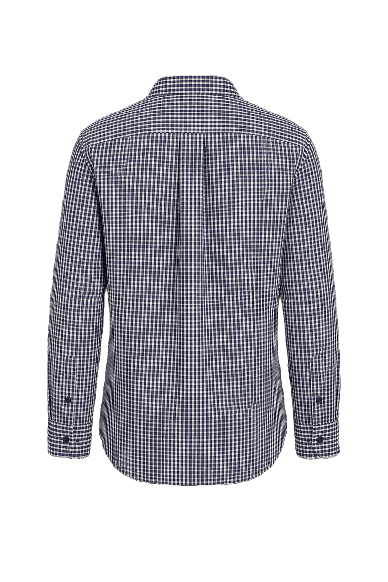 1980s Navy Blue Cotton Blend Shirt - Back View