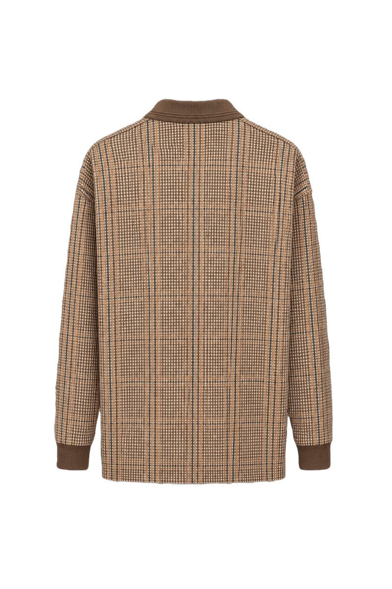 1990s Brown Cotton Blend Polo Shirt - Back View