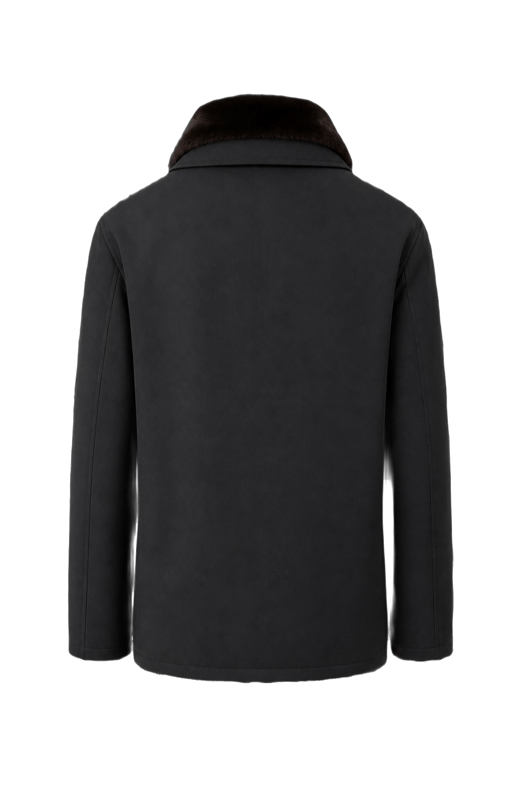 1980s Black Cotton Blend Jacket - Back View