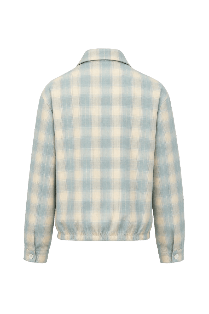 1980s Light Blue Cotton Blend Jacket - Back View
