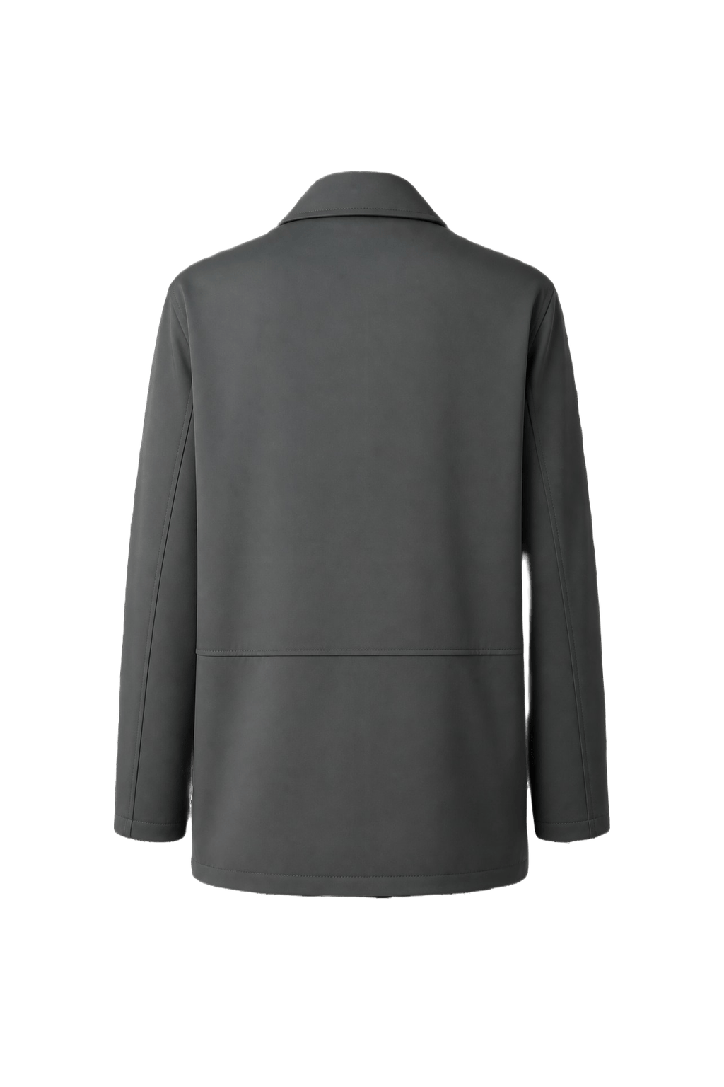 1980s Charcoal Grey Polyester Jacket - Back View