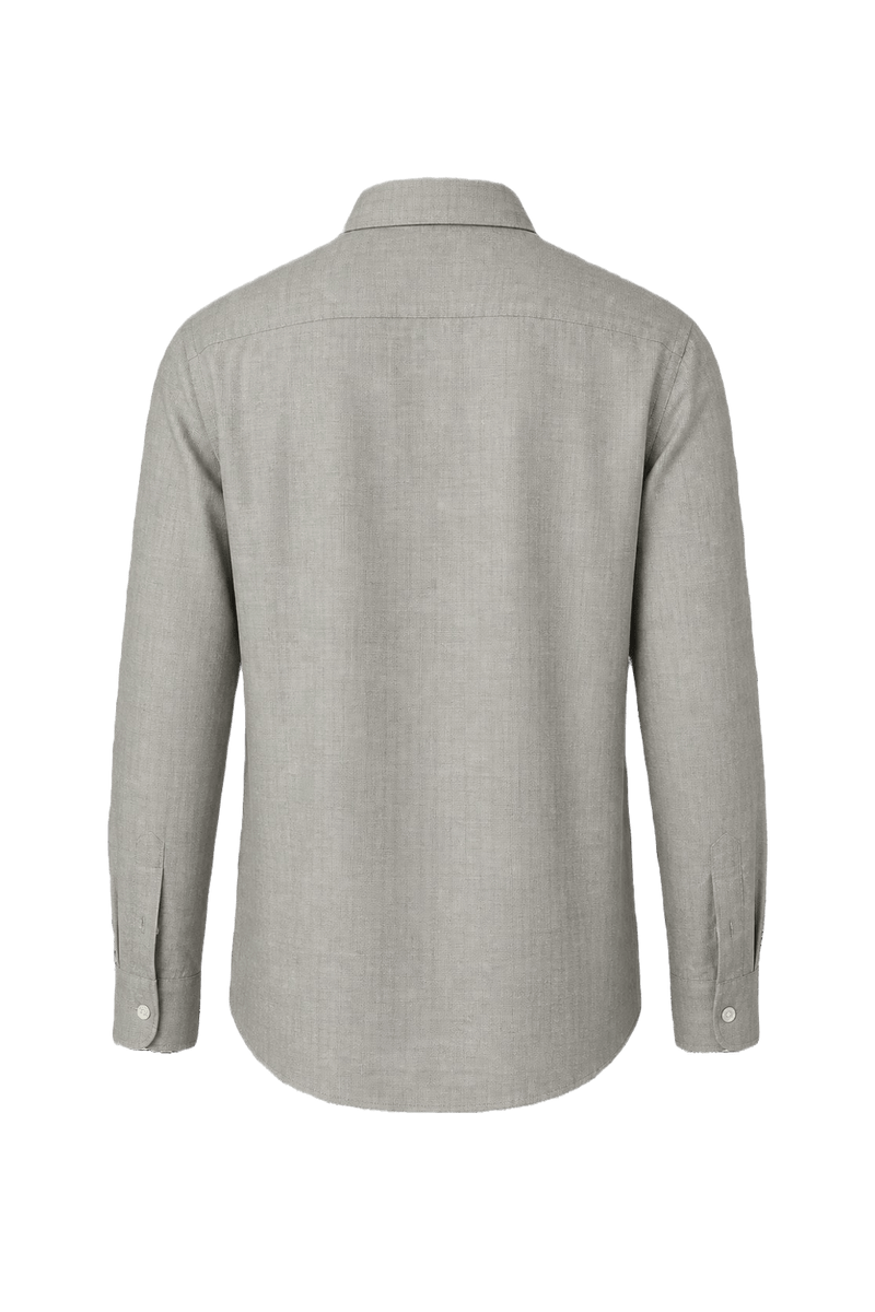 1980s Light Gray Cotton Blend Shirt - Back View