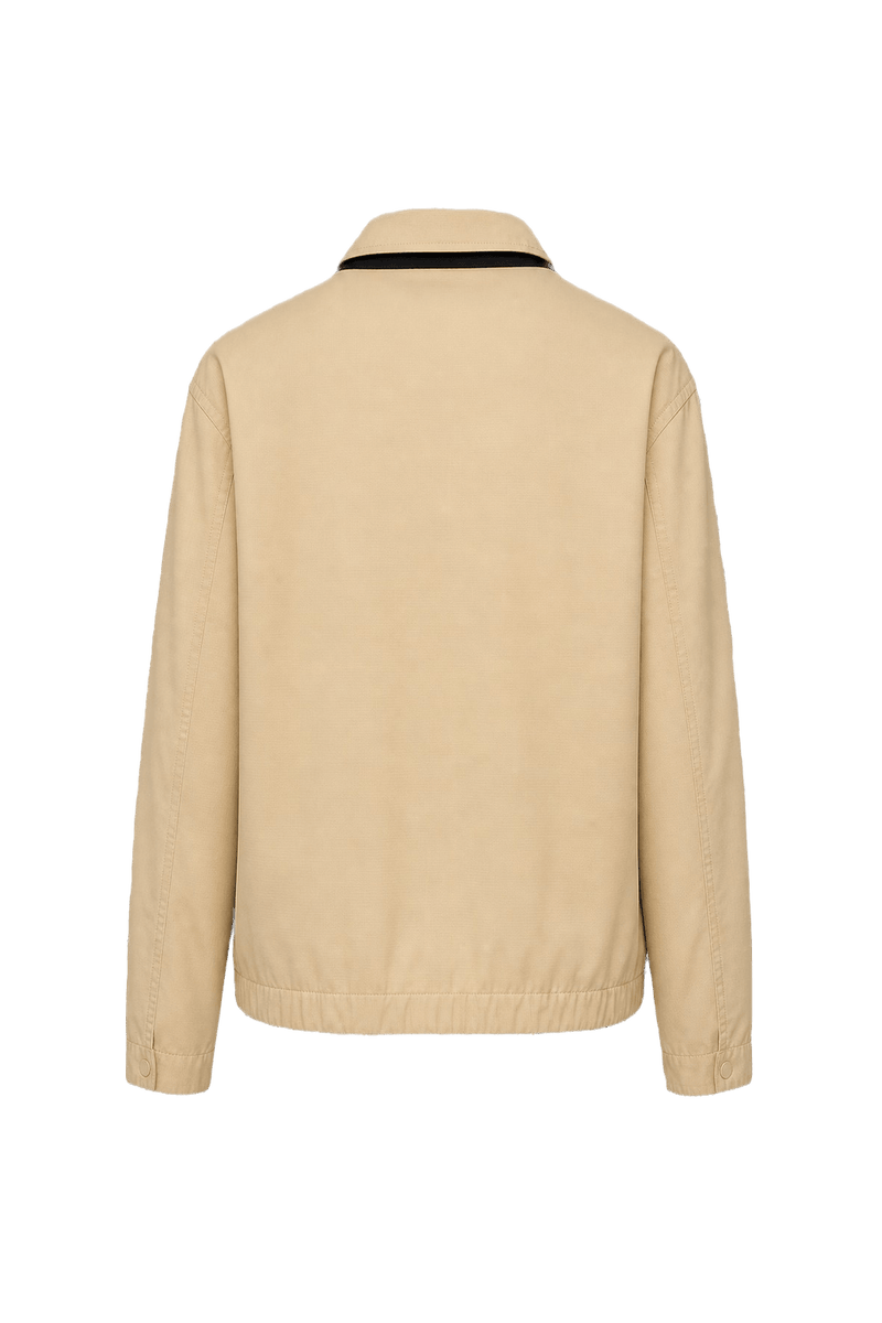 1980s Beige Cotton Blend Jacket - Back View