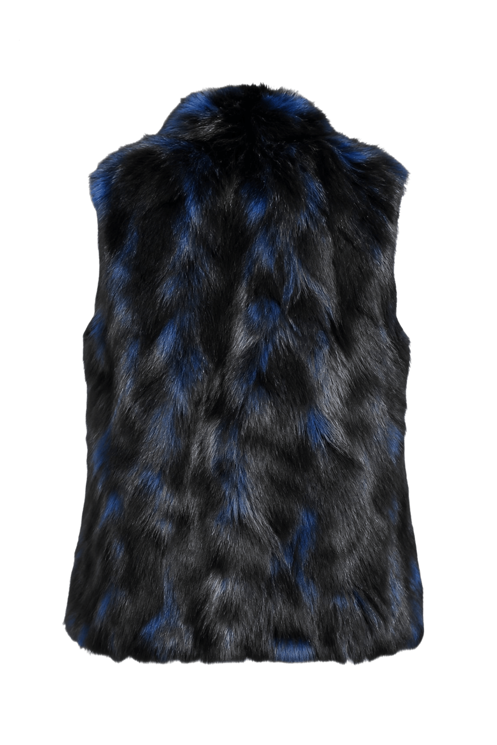 1990s Black Fur Vest - Back View